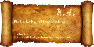 Mititzky Alexandra névjegykártya